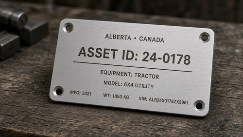 Farm equipment asset tag