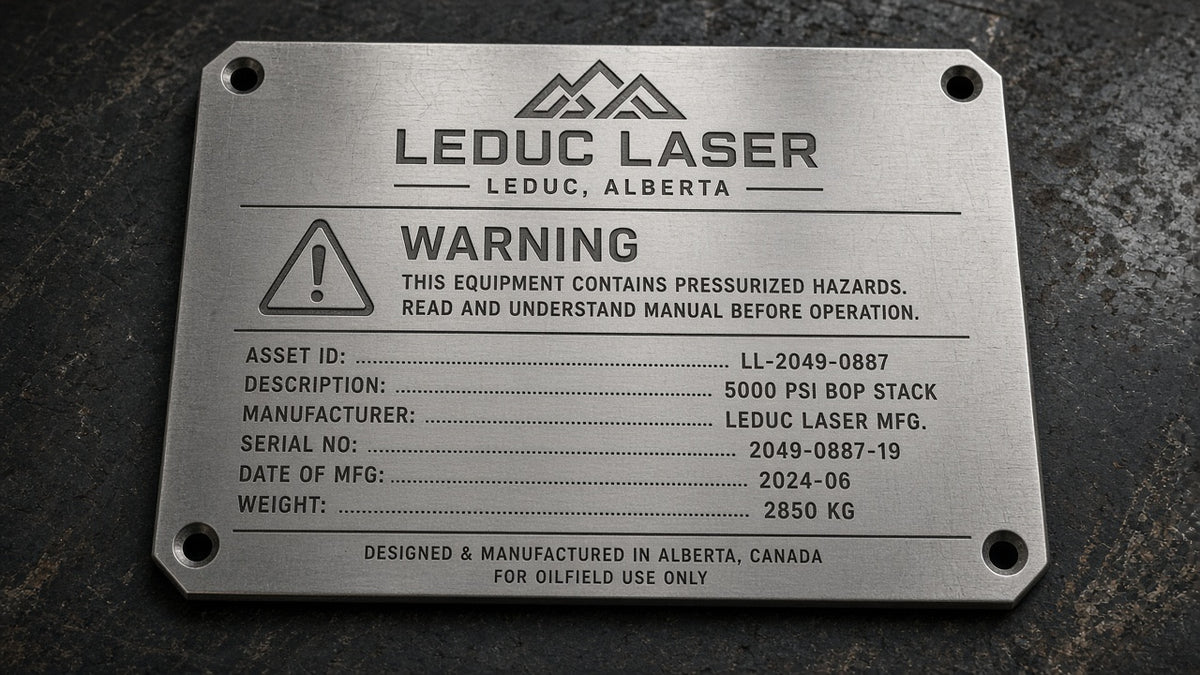 Oilfield safety data plate